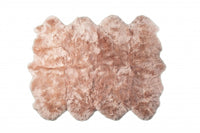 6' X 6' Pink Wool Sheepskin Handmade Area Rug — sheepskin area rug 3