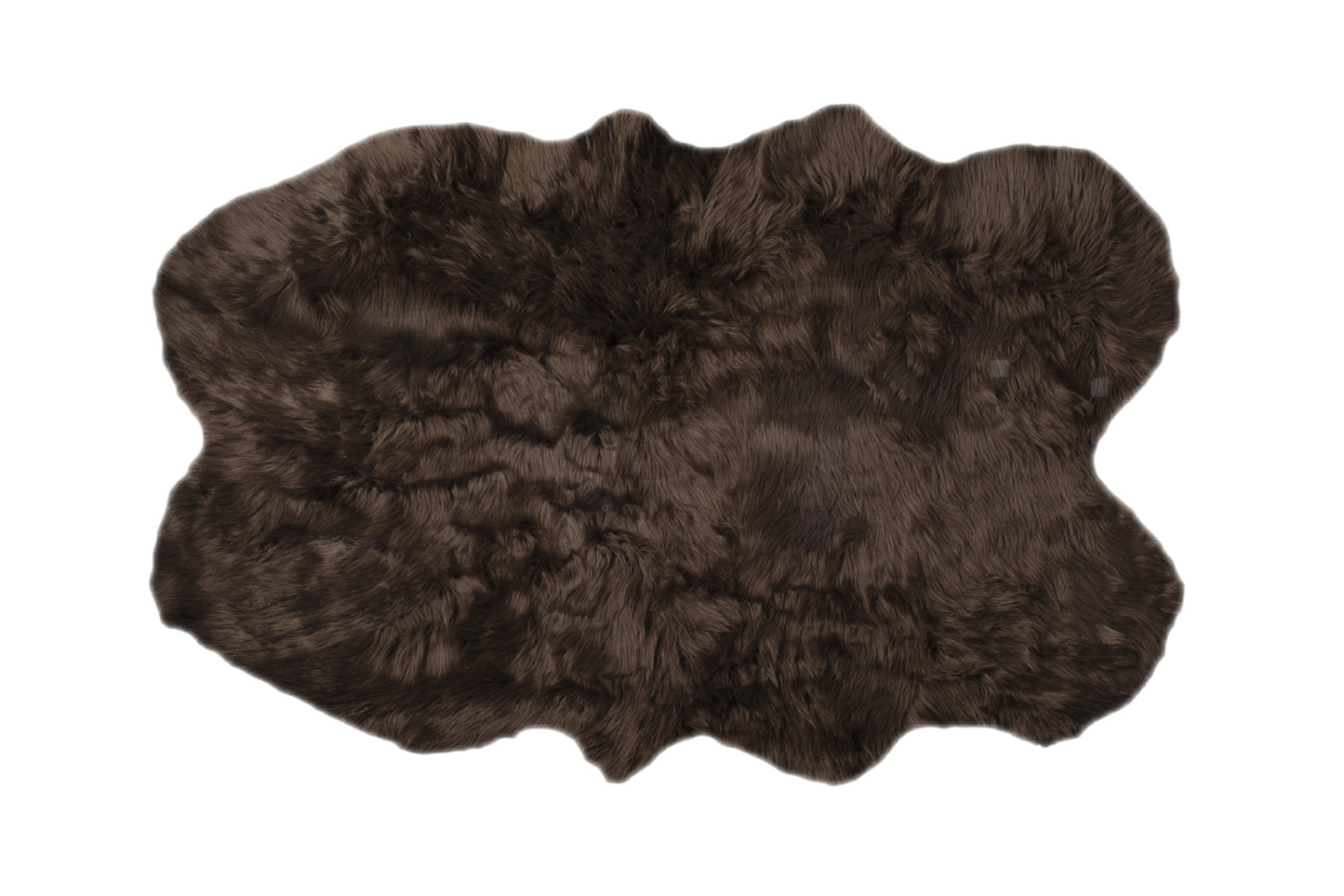 4' X 6' Chocolate Faux Sheepskin Flokati Washable Non Skid Area Rug