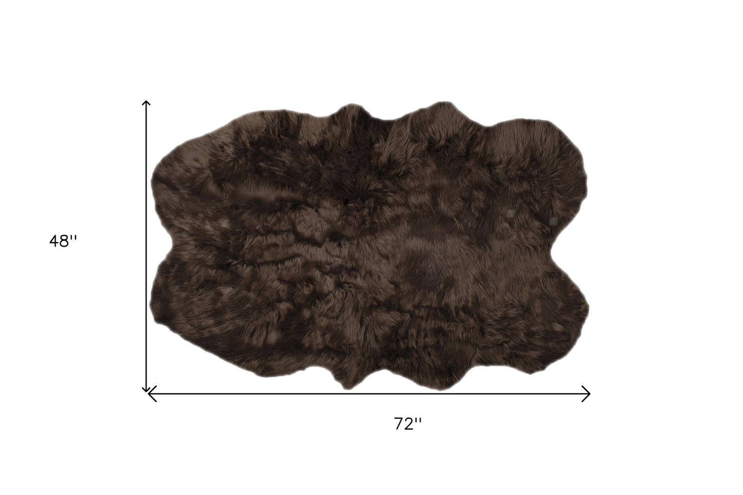 4' X 6' Chocolate Faux Sheepskin Flokati Washable Non Skid Area Rug