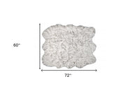 5' X 6' Grey Ombre Faux Sheepskin Non Skid Area Rug 3