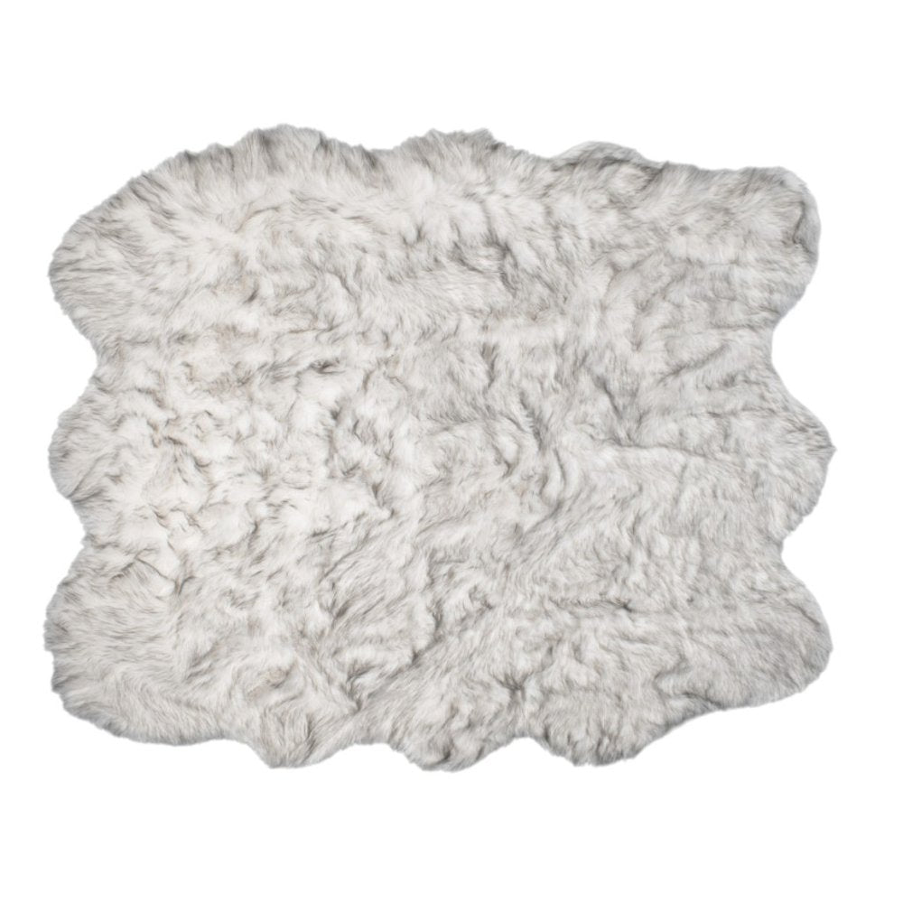 5' X 6' Grey Ombre Faux Sheepskin Non Skid Area Rug