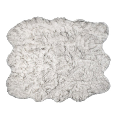5' X 6' Grey Ombre Faux Sheepskin Non Skid Area Rug