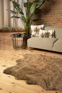 5' X 6' Tan Faux Sheepskin Shag Washable Area Rug 1
