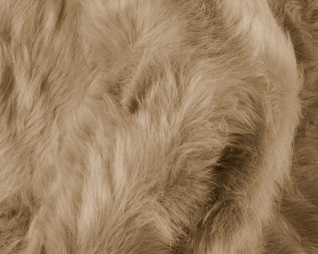 5' X 6' Tan Faux Sheepskin Non Skid Area Rug