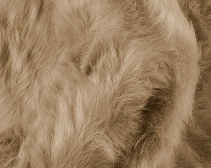Tan Faux Sheepskin Non-Skid Area Rug – 5' x 6' | Luxurious Soft Shaggy Rug for Living Rooms, Bedrooms & Offices