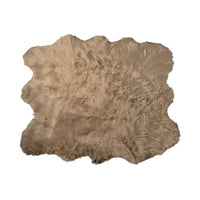 5' X 6' Tan Faux Sheepskin Shag Washable Area Rug 4
