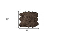 5' X 6' Chocolate Faux Sheepskin Non Skid Area Rug 3