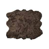 5' X 6' Chocolate Faux Sheepskin Non Skid Area Rug 4