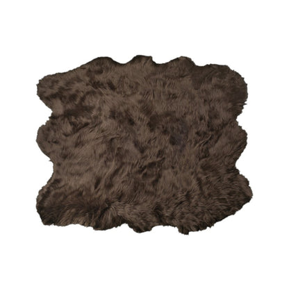 5' X 6' Chocolate Faux Sheepskin Non Skid Area Rug