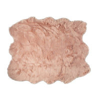 5' X 6' Rose Pink Faux Sheepskin Non Skid Area Rug 4