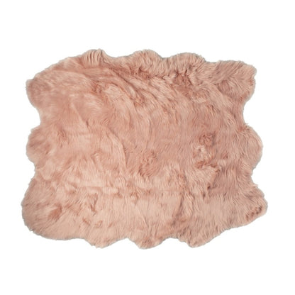 5' X 6' Rose Pink Faux Sheepskin Non Skid Area Rug