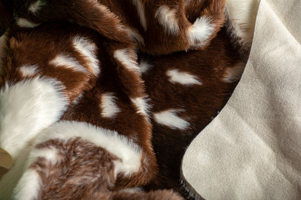 Faux Cowhide Area Rug – Off White & Brown, Non-Slip alternate view