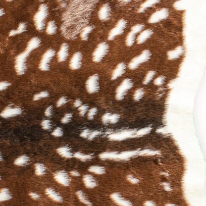 Faux Cowhide Area Rug – Off White & Brown, Non-Slip