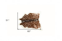 Faux Cowhide Area Rug – Off White & Brown, Non-Slip — cowhide area rug 5