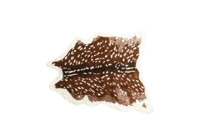Faux Cowhide Area Rug – Off White & Brown, Non-Slip