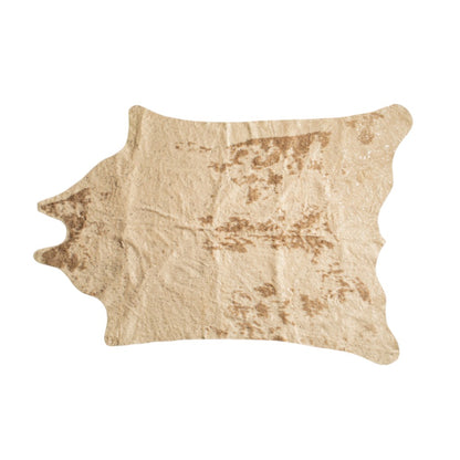 Off White & Silver Faux Cowhide Area Rug – Washable, Non-Skid