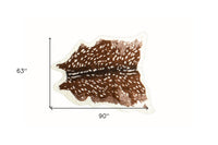 Faux Cowhide Area Rug – Off White & Brown, Non-Slip — cowhide area rug 14