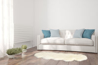 2' x 6' Ivory Wool Sheepskin Handmade Area Rug — sheepskin area rug 4