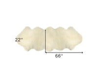 2' x 6' Ivory Wool Sheepskin Handmade Area Rug — sheepskin area rug 5