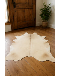 Cowhide Area Rug – Handmade Black & White Accent in Lodge Entryway — cowhide area rug 152