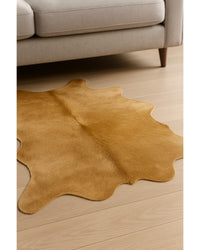 Taupe Cowhide Print Area Rug in Hide Detail Close-Up — cowhide area rug 7