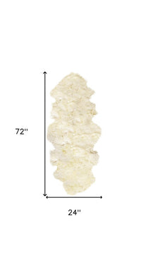 2' x 6' Natural Sheepskin Handmade Area Rug — sheepskin area rug 4