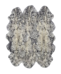 5' X 6' Gray Sheepskin Handmade Area Rug 1