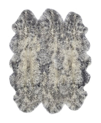 5' X 6' Gray Sheepskin Handmade Area Rug 3