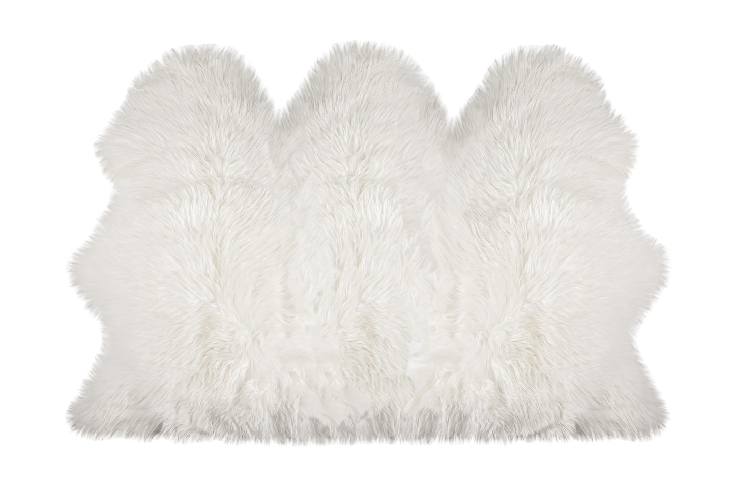 3' X 5' Off White Faux Sheepskin Printed Area Rug