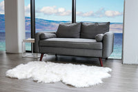 3' X 5' Off White Faux Sheepskin Printed Area Rug 3