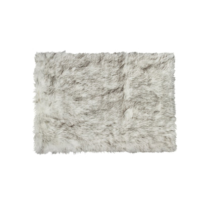 5' X 8' Gray Faux Sheepskin Printed Area Rug