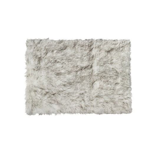 5' X 8' Gray Faux Sheepskin Printed Area Rug