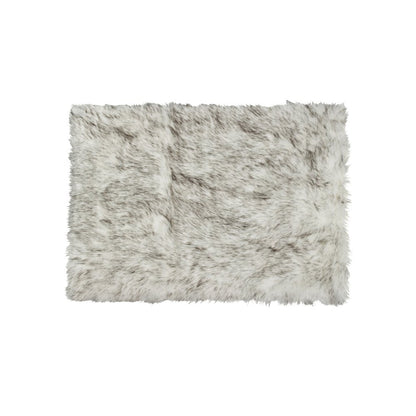 5' X 8' Gray Faux Sheepskin Printed Area Rug