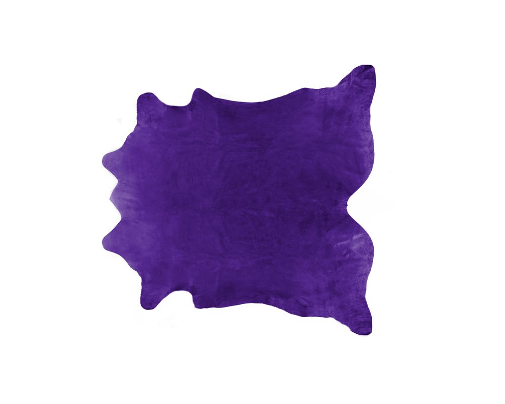 6' X 7' Purple Cowhide Hand Knotted Area Rug — cowhide area rug