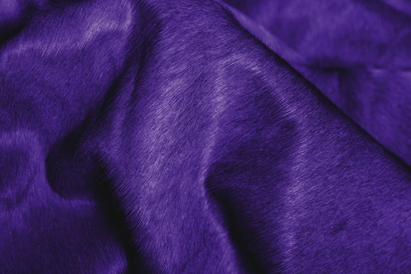 6' X 7' Purple Cowhide Hand Knotted Area Rug alternate view