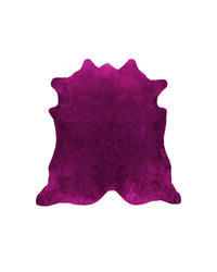 Fuchsia Cowhide Area Rug – Hand Knotted, 6x7 52