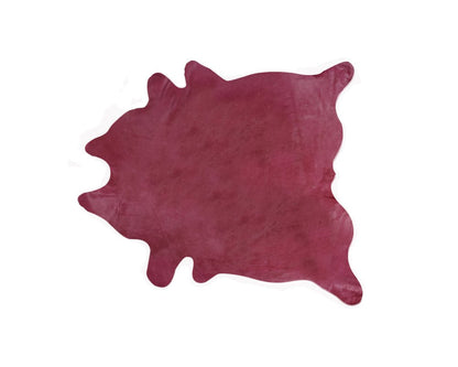 6' X 7' Fuchsia Cowhide Hand Knotted Area Rug