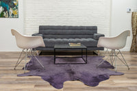 6' X 7' Fuchsia Cowhide Hand Knotted Area Rug — cowhide area rug 5