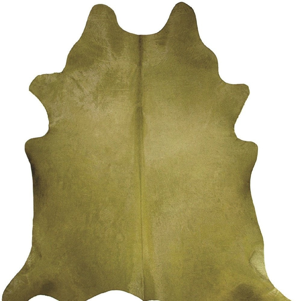 6' X 7' Fuchsia Cowhide Hand Knotted Area Rug