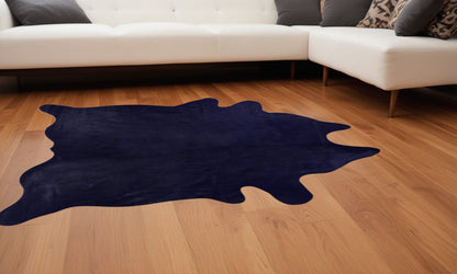 5' X 7' Midnight Cowhide Hand Knotted Area Rug