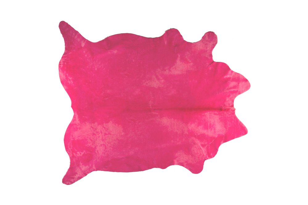 Pink Cowhide Area Rug – Hand Knotted, Stain Resistant