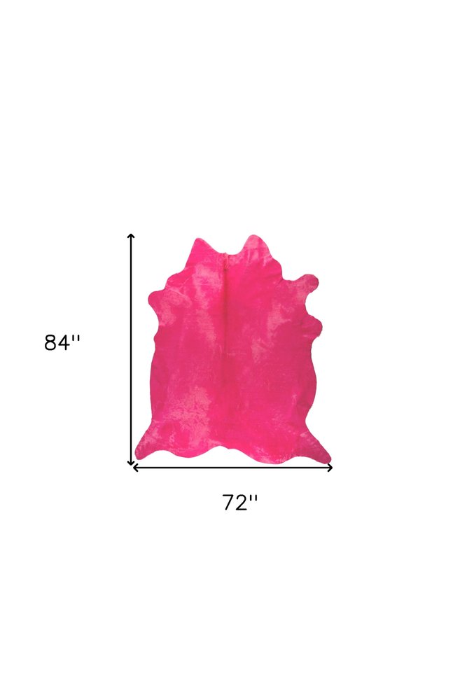 Pink Cowhide Area Rug – Hand Knotted, Stain Resistant