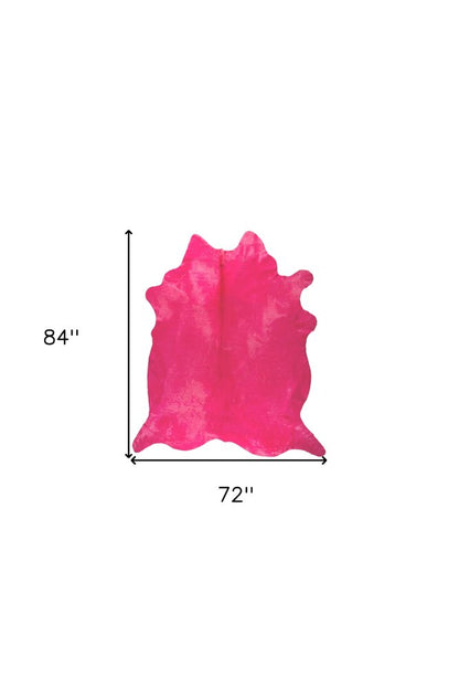 Pink Cowhide Area Rug – Hand Knotted, Stain Resistant