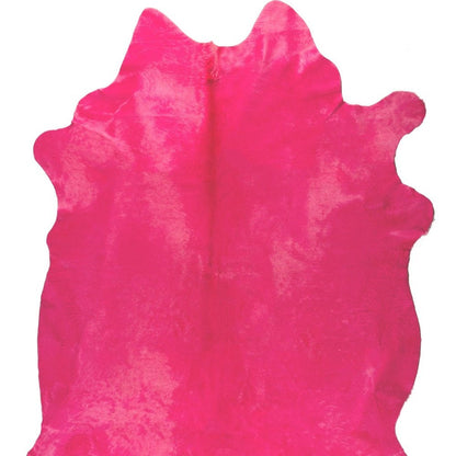 Pink Cowhide Area Rug – Hand Knotted, Stain Resistant