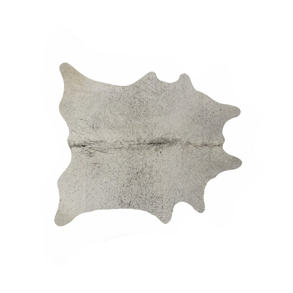 Light Gray Cowhide Hand Knotted Area Rug, 5x7 – Stain Resistant