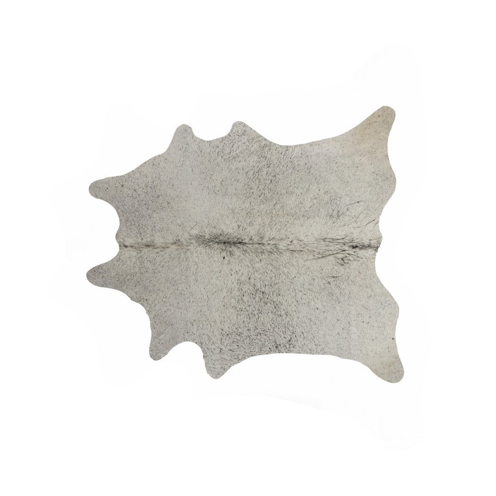 Light Gray Cowhide Hand Knotted Area Rug, 5x7 – Stain Resistant