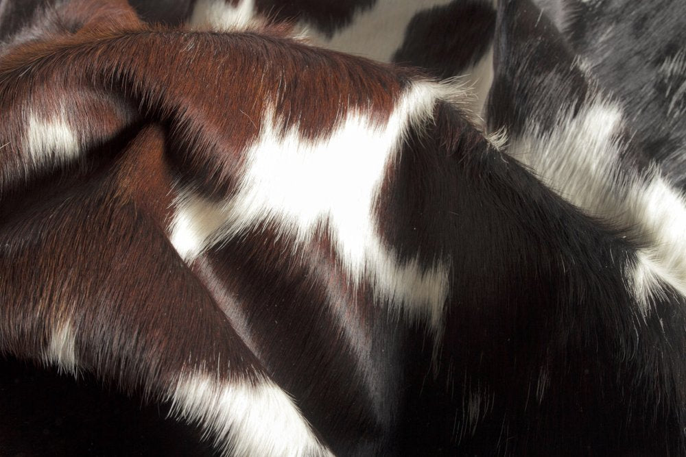 Cowhide Area Rug – Hand Knotted Brown & White