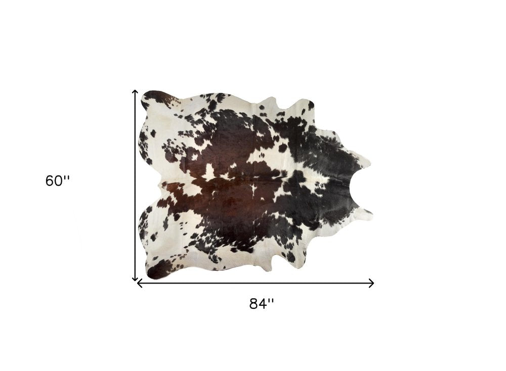 Cowhide Area Rug – Hand Knotted Brown & White