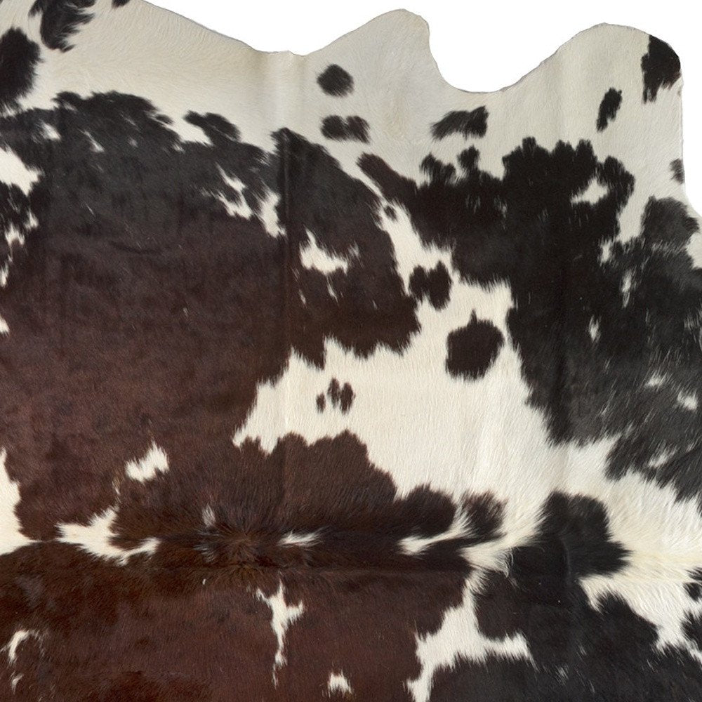 Cowhide Area Rug – Hand Knotted Brown & White