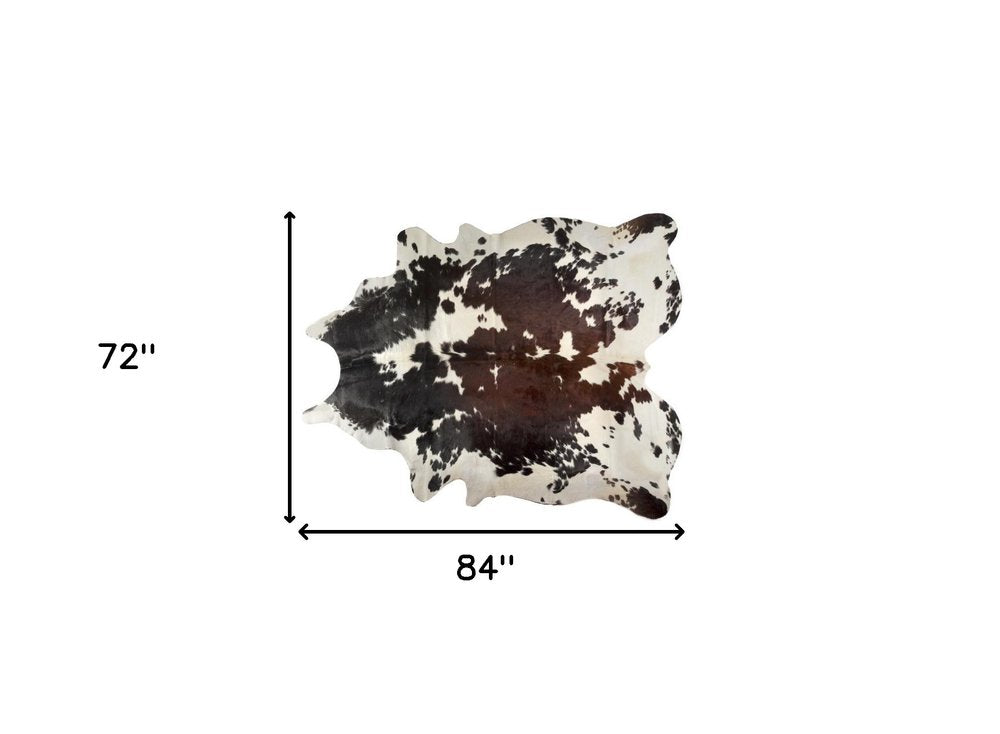 Cowhide Area Rug – Hand Knotted Brown & White